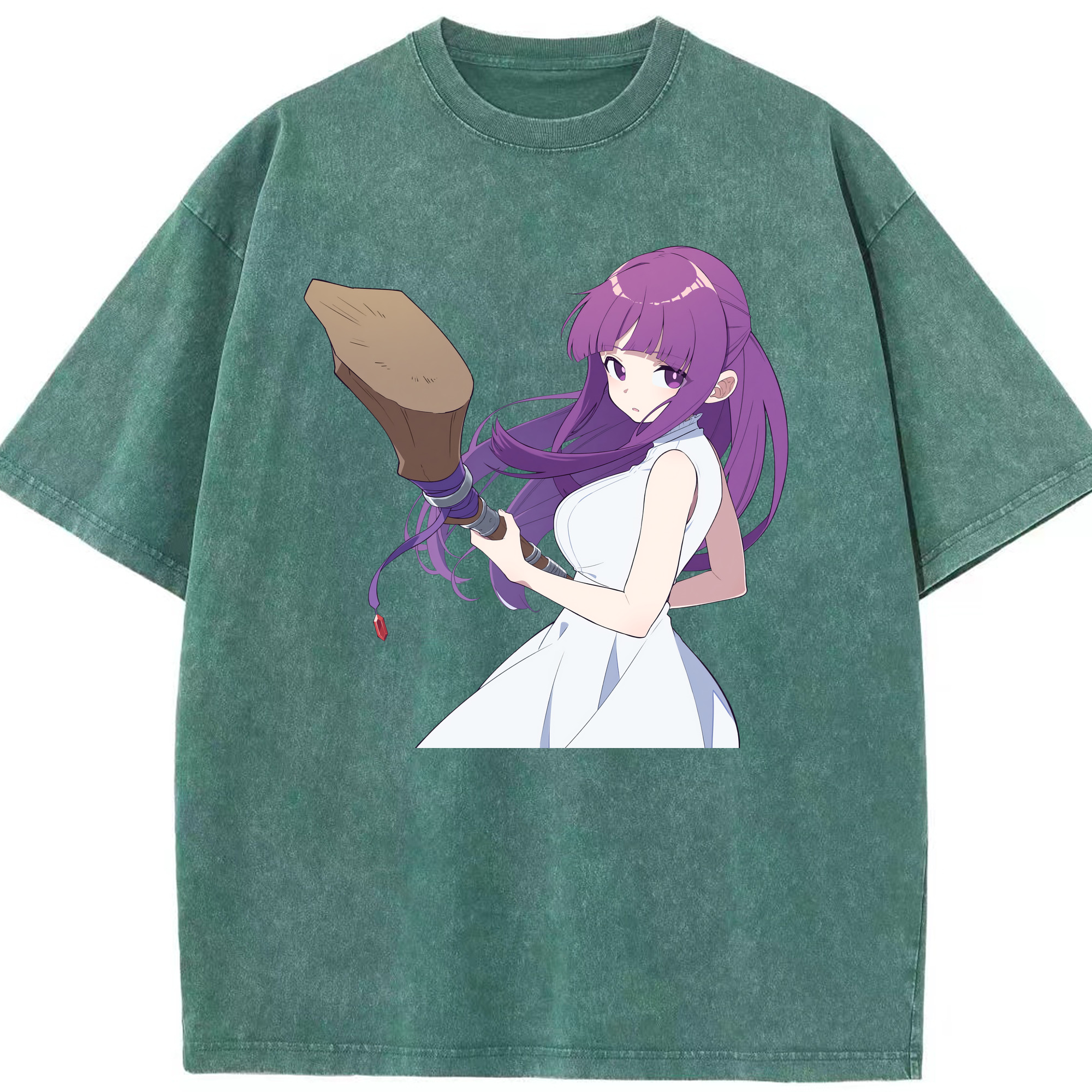 （画像用） 葬送のフリーレン Frieren 綿100% ヴィンテージ風 半袖Tシャツ（フロントプリント）